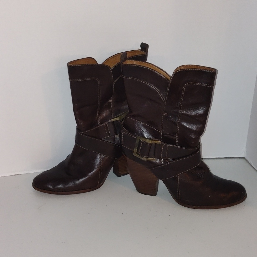 FRYE Andrea Harness Heeled Western Boots size 9 - Picture 2 of 12
